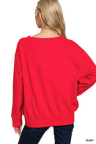 Zenana Ruby Fleece Boat Neck Sweatshirt