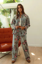 BiBi Flower Printed Denim Pants