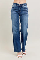 Judy Blue Dark Washed High Waist 90's Straight Leg Jeans DK