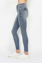 Judy Blue Medium Washed Tummy Control Contrast Wash Skinny Jeans Trendsi