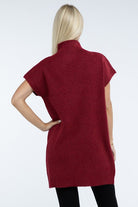 Zenana Mock Neck Short Sleeve Sweater Dress with Pocket in 6 Colors! ZENANA