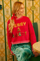 BiB Redi Christmas Theme Sequin Lattering Sweater