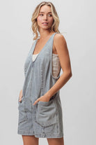 BiBi Patch Vintage Washed Denim Shortall