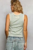 POL Floral Round Neck Cropped Ribbed Tank