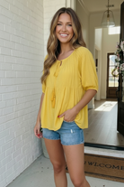 And The Why The Bee's Knees Yellow Peplum