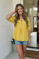 And The Why The Bee's Knees Yellow Peplum