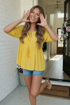 And The Why The Bee's Knees Yellow Peplum