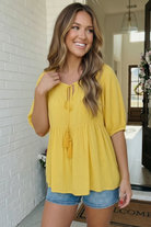 And The Why The Bee's Knees Yellow Peplum