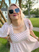 Mittoshop The Moment Checkered Babydoll Dress Bogo Free