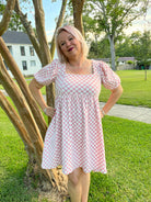 Mittoshop The Moment Checkered Babydoll Dress Bogo Free