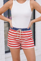 Stars and Stripes Drawstring Shorts