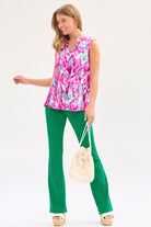 Dear Scarlett Lizzy Tank Top in Pink/Teal Womens