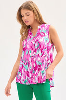 Dear Scarlett Lizzy Tank Top in Pink/Teal Womens