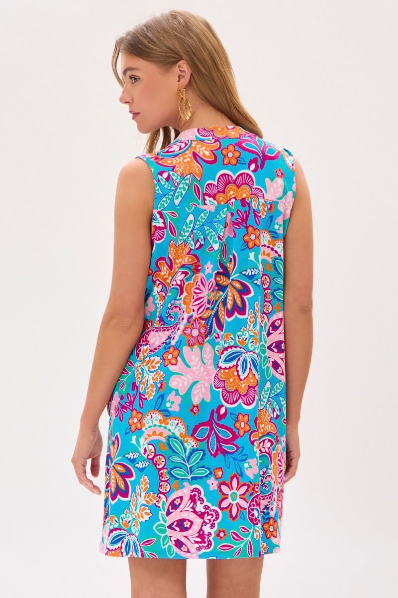 Dear Scarlett Lizzy Tank Dress in Blue Womens