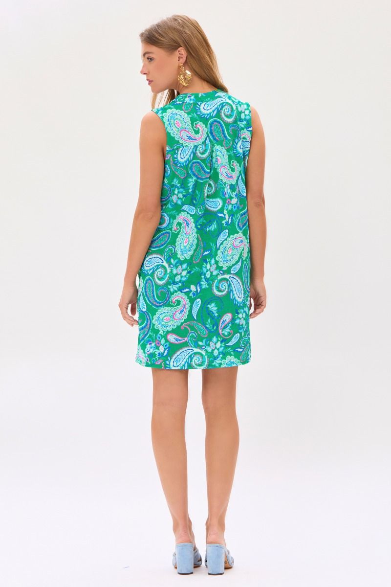 Dear Scarlett Lizzy Tank Dress in Emerald/Blue Womens