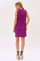 Dear Scarlett Lizzy Tank Dress in Fuchsia/Black Womens