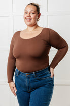 Yelete Bring in the Basics Seamless Reversible V-Neck Coffee Shirts & Tops