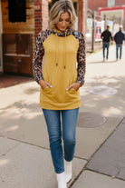 And The Why Mustard & Animal Print Hoodie