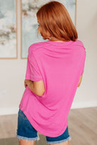 One Eleven North On A Whim Pink Raw Hem Henley Tee Ave Shops