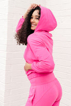 Rae Mode Morning Run Half Zip Hoodie in Sonic Pink Ave Shops