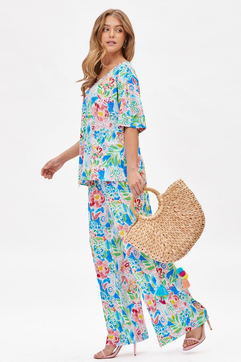 Dear Scarlett Cabana Set in Floral Royal Womens