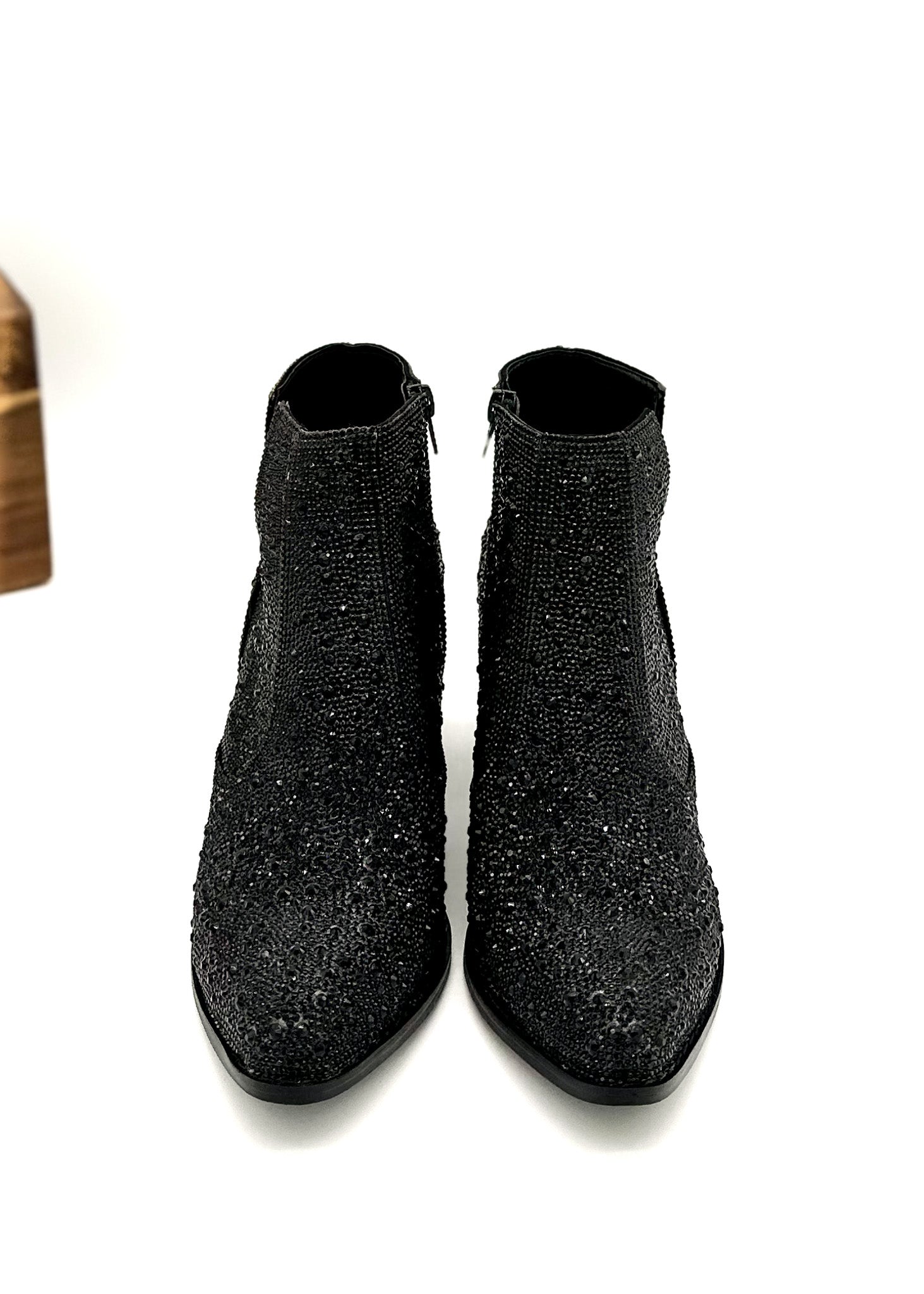 Naughty Monkey Shine Star Rhinestone Bootie in Black Ave Shops