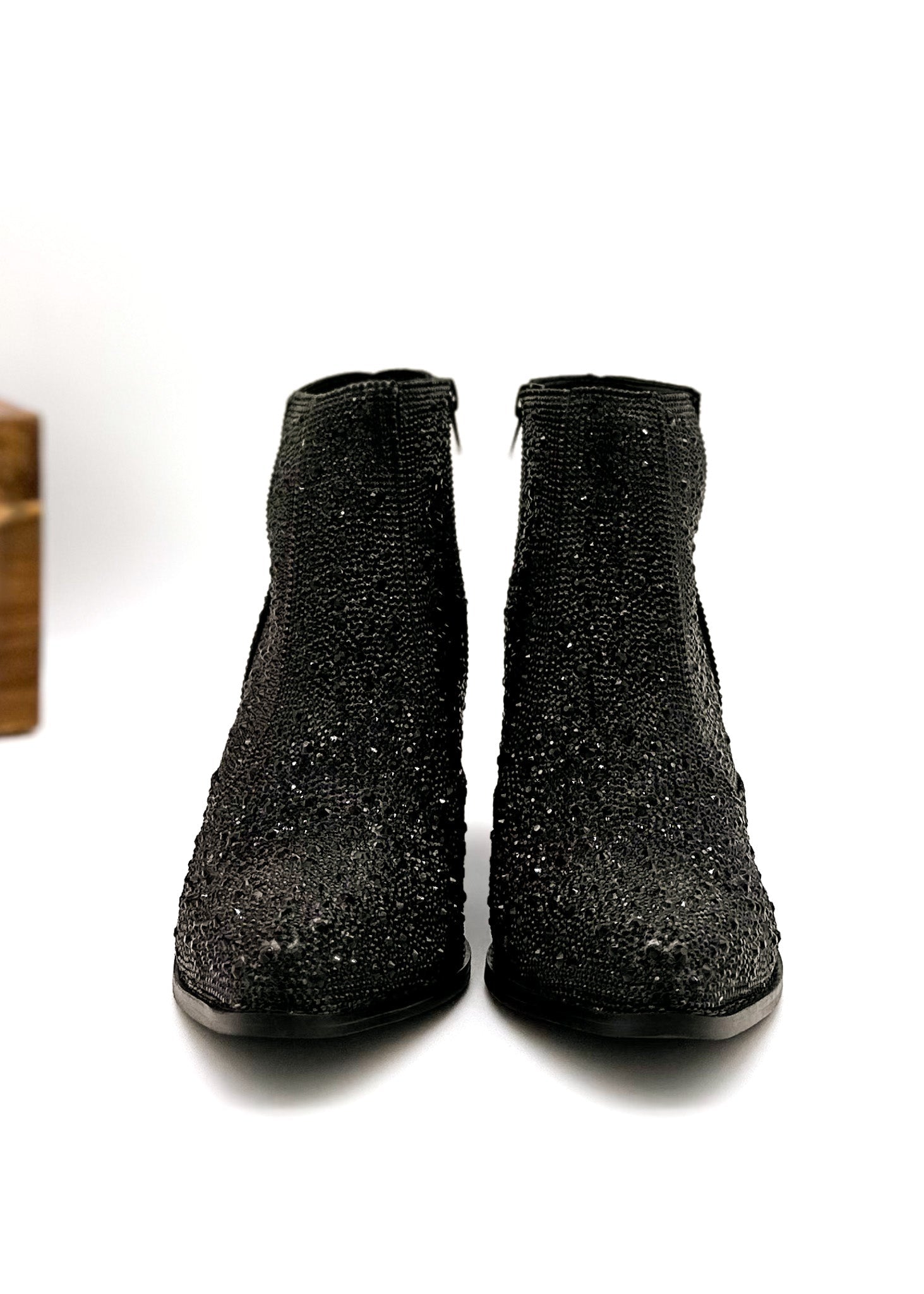 Naughty Monkey Shine Star Rhinestone Bootie in Black Ave Shops