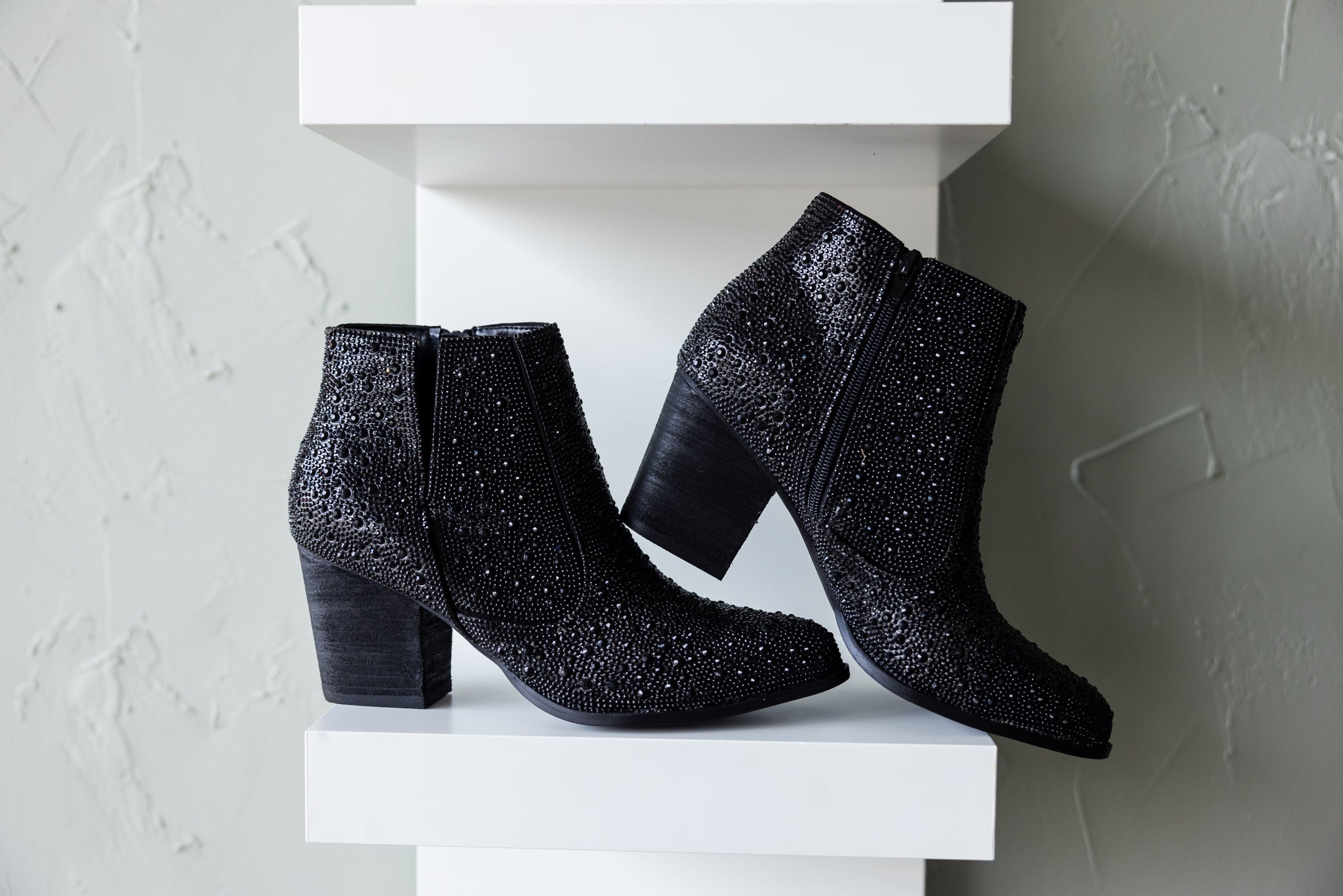 Naughty Monkey Shine Star Rhinestone Bootie in Black Ave Shops