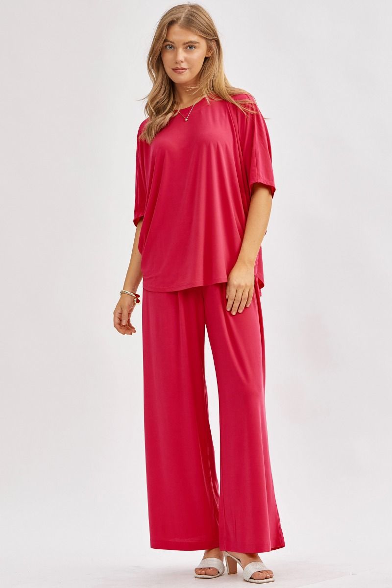 Dear Scarlett Coastal Set Fuchsia Womens