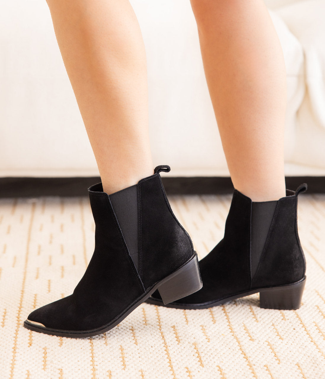 Naughty Monkey Wylie Suede Ankle Boot in Black Shoes