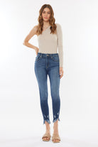 Kancan Raw Hem High Waist Cropped Jeans Trendsi