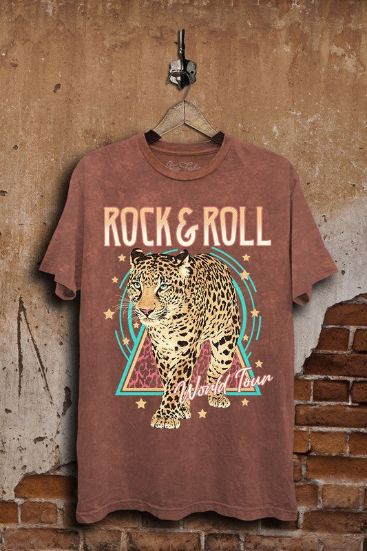 Lotus Fashion Collection Plus Size Rock & Roll World Tour Graphic Top Lotus Fashion Collection