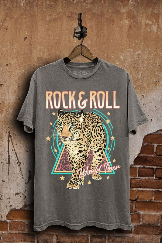 Lotus Fashion Collection Plus Size Rock & Roll World Tour Graphic Top Lotus Fashion Collection