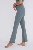 Mono B Flare Swoop Back High-Waisted Leggings Mono B