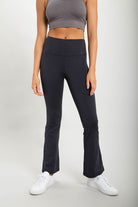 Mono B Flare Swoop Back High-Waisted Leggings Mono B