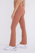 Mono B Flare Swoop Back High-Waisted Leggings Mono B