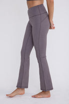 Mono B Flare Swoop Back High-Waisted Leggings Mono B