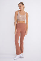 Mono B Flare Swoop Back High-Waisted Leggings Mono B