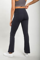 Mono B Flare Swoop Back High-Waisted Leggings Black Mono B