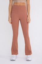 Mono B Flare Swoop Back High-Waisted Leggings Brick Mono B