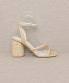 Oasis Society Alaia - Strappy Raffia Heel Sandal NUDE KKE Originals