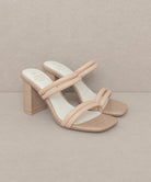 Oasis Society Angela - Strappy Alligator Heel NUDE KKE Originals