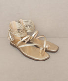 OASIS SOCIETY Abril - Strappy Ankle Wrap Sandal GOLD KKE Originals