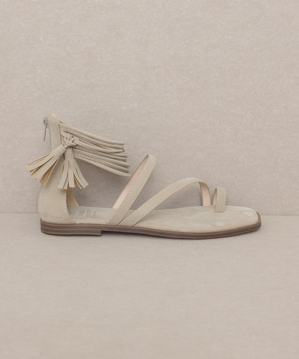 OASIS SOCIETY Abril - Strappy Ankle Wrap Sandal TAUPE KKE Originals