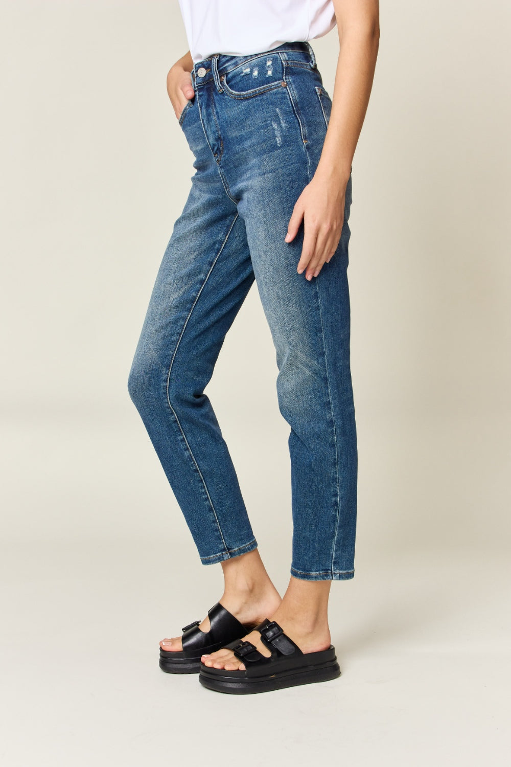 Judy Blue Tummy Control High Waist Slim Jeans Dark Trendsi