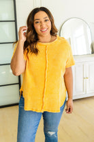 Zenana Plus Size Washed Baby Waffle Short Sleeve Top ZENANA