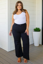 Annie Wear August High Rise Wide Leg Crop Jeans in Black 8-29-2023