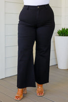 Annie Wear August High Rise Wide Leg Crop Jeans in Black 8-29-2023