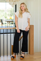 Annie Wear August High Rise Wide Leg Crop Jeans in Black 8-29-2023