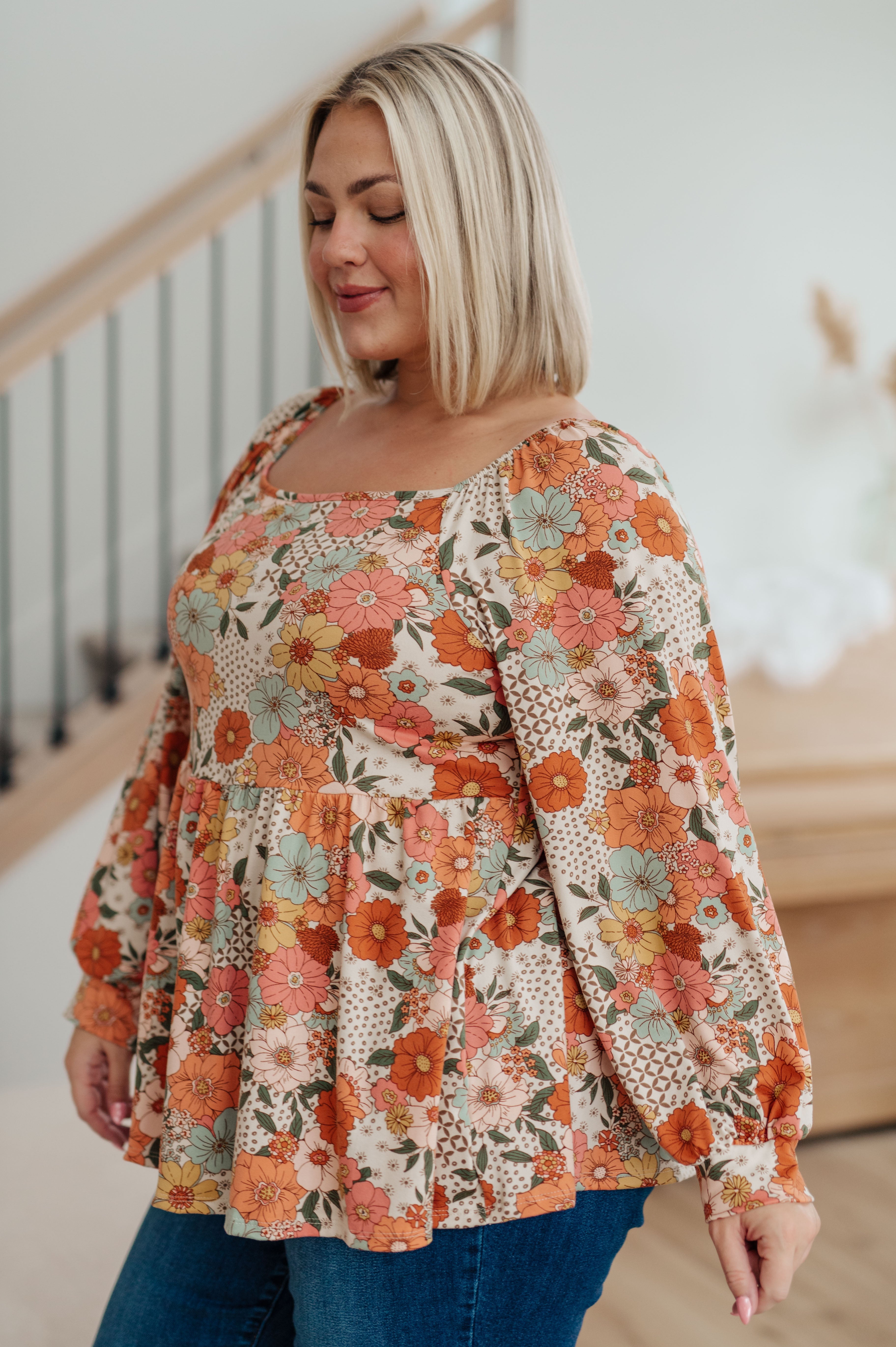 Haptics Fall For Florals Babydoll Top SPRING24